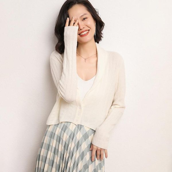 women's knits & tees 100% cashmere knitting cardigan sweater female v-neck long sleeves suit women autumn winter, White
women's knits & tees 100% cashmere knitting cardigan sweater female v-neck long sleeves suit women autumn winter, White