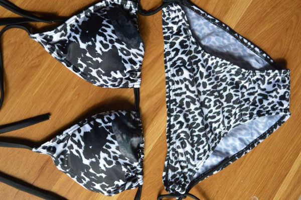 printed leopard bandage women's split bikini triangl swimwear, White;black
printed leopard bandage women's split bikini triangl swimwear, White;black