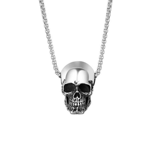 pendant necklaces punk stainless steel skull chain necklace vintage gold color black hip hop statement for men male boho jewelry, Silver
pendant necklaces punk stainless steel skull chain necklace vintage gold color black hip hop statement for men male boho jewelry, Silver