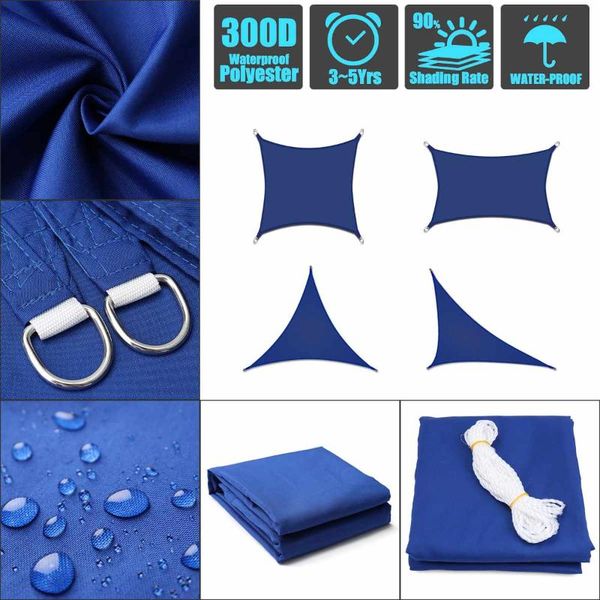 shade royal blue 300d waterproof polyester square rectangle sail garden terrace canopy sun camping yard awning
shade royal blue 300d waterproof polyester square rectangle sail garden terrace canopy sun camping yard awning
