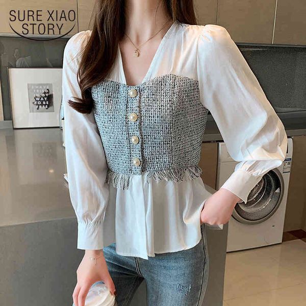 cardigan women spliced chiffon blouse long sleeve fashion office lady korean style v-neck feminina shirt 8110 50 210417, White
cardigan women spliced chiffon blouse long sleeve fashion office lady korean style v-neck feminina shirt 8110 50 210417, White