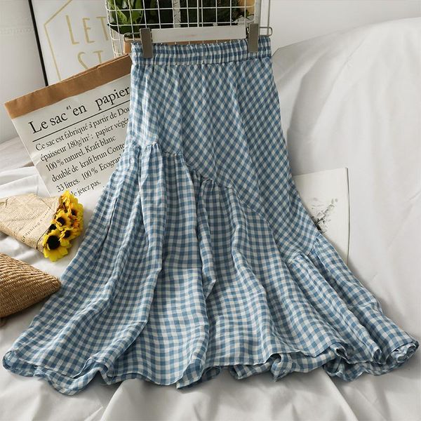 skirts vintage plaid loose long skirt women casual streetwear high waist elastic ruffles patchwork female basic korean style, Black
skirts vintage plaid loose long skirt women casual streetwear high waist elastic ruffles patchwork female basic korean style, Black