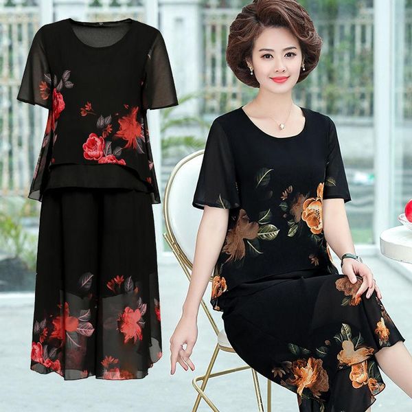 women spring summer casual mid-aged 2 piece set ladies print and wide leg pant suit female vintage plus size sets e671 women's two pan, White
women spring summer casual mid-aged 2 piece set ladies print and wide leg pant suit female vintage plus size sets e671 women's two pan, White