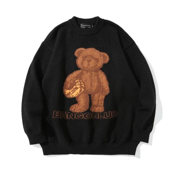 men's sweaters men sweater pullover streetwear cartoon bear jacquard knitted hip hop harajuku vintage autumn cute cotton couple, White;black
men's sweaters men sweater pullover streetwear cartoon bear jacquard knitted hip hop harajuku vintage autumn cute cotton couple, White;black