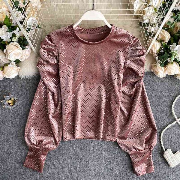 women's autumn winter blouse polka dot bottoming shirts puff sleeve korean-style retro blusa velvet female gk516 210507, White
women's autumn winter blouse polka dot bottoming shirts puff sleeve korean-style retro blusa velvet female gk516 210507, White