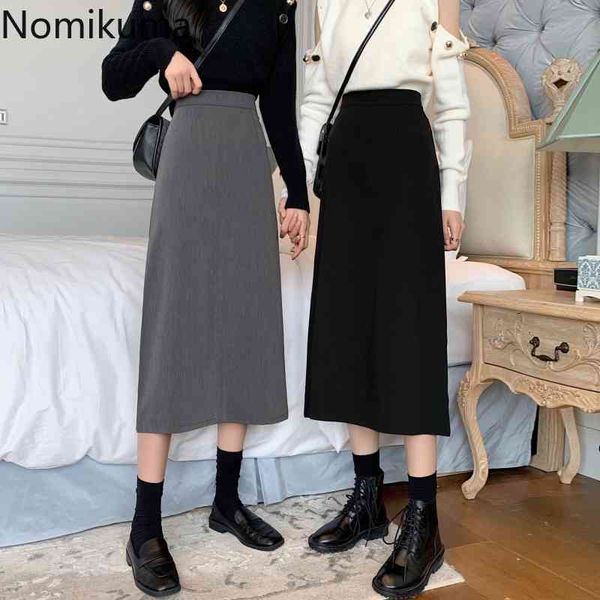 nomikuma autumn korean high waist skirt women solid color slim mid calf a-line skirts female elegant fashion faldas mujer 210514, Black
nomikuma autumn korean high waist skirt women solid color slim mid calf a-line skirts female elegant fashion faldas mujer 210514, Black