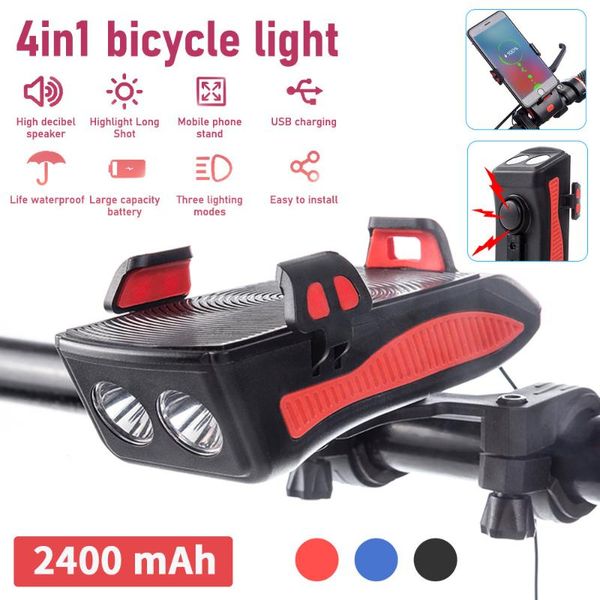 multi-function bicycle light phone holder charging treasure horn usb rechargeable 3 modes bike headlight cycling lamp lights
multi-function bicycle light phone holder charging treasure horn usb rechargeable 3 modes bike headlight cycling lamp lights