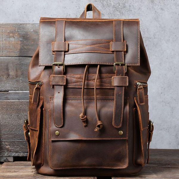 men's leather backpack, large capacity, retro paratrooper bag, travel style backpack
men's leather backpack, large capacity, retro paratrooper bag, travel style backpack