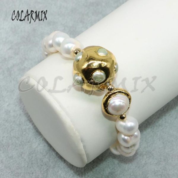 link, chain wholesale 3 strand natural pearls beaded &gold color plated charms bracelet handmade jewelry gift for lady4855, Black
link, chain wholesale 3 strand natural pearls beaded &gold color plated charms bracelet handmade jewelry gift for lady4855, Black
