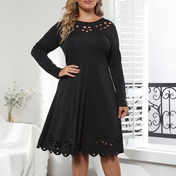 plus size dresses 2021 autumn women long sleeve dress elegant hollow out knee length black casual
plus size dresses 2021 autumn women long sleeve dress elegant hollow out knee length black casual