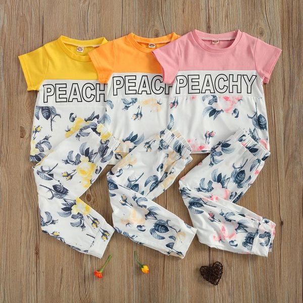 clothing sets toddler baby girl 2t-8t letter flower printing two-pieces set, infant girl's long sleeve + elastic pants set, White 
clothing sets toddler baby girl 2t-8t letter flower printing two-pieces set, infant girl's long sleeve + elastic pants set, White