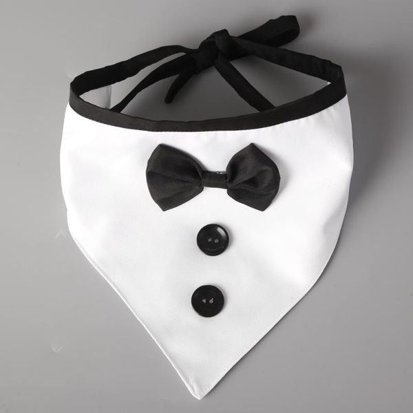dog apparel handsome formal white bandana with black bow tie scarf for wedding party pet accessories
dog apparel handsome formal white bandana with black bow tie scarf for wedding party pet accessories