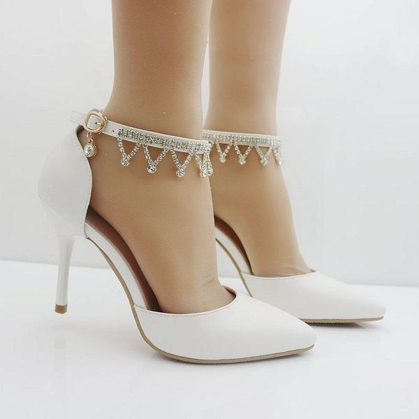 summer 9 cm fashion large size sandals stiletto pointed high heels white rhinestone wristband, Black
summer 9 cm fashion large size sandals stiletto pointed high heels white rhinestone wristband, Black