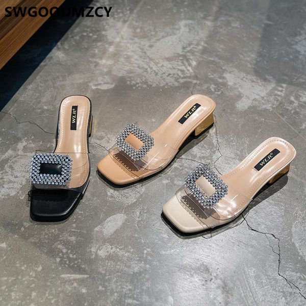 slippers rhinestone slides clear block heel shoes women summer womens outdoor fashion scarpe donna calzado mujer, Black
slippers rhinestone slides clear block heel shoes women summer womens outdoor fashion scarpe donna calzado mujer, Black