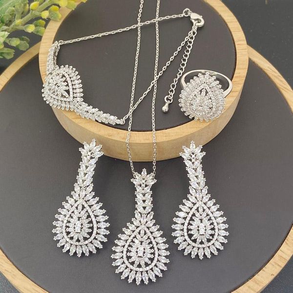 earrings & necklace vanifi fashion jewelry set gorgeous peach shape zirconia pave with earrings, bracelet and ring for woman banquet gifts, Silver
earrings & necklace vanifi fashion jewelry set gorgeous peach shape zirconia pave with earrings, bracelet and ring for woman banquet gifts, Silver