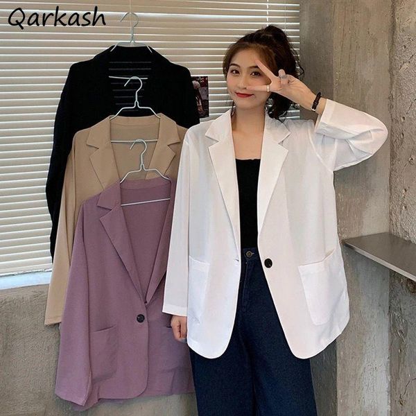 women's suits & blazers women females fashion casual solid single button loose korean style simple daily ins sun protection all-match, White;black
women's suits & blazers women females fashion casual solid single button loose korean style simple daily ins sun protection all-match, White;black