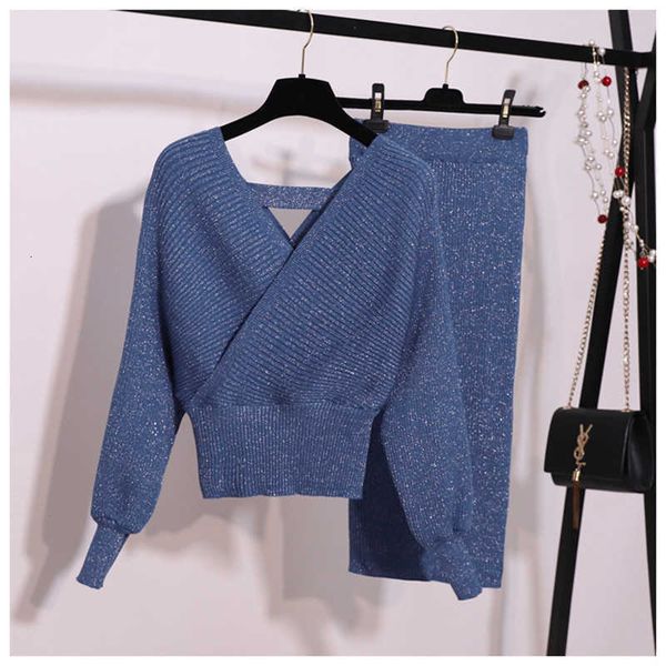 two piece dress winter women 2 sets sweater set warm knitted tracksuits v-neck lantern sleeve pullover & elastic waist skirt suit femme vmm6, White
two piece dress winter women 2 sets sweater set warm knitted tracksuits v-neck lantern sleeve pullover & elastic waist skirt suit femme vmm6, White