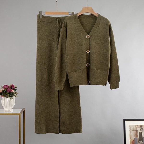 women's two piece pants women knitting pieces sweater set v-neck single-breasted cardigan drawstring wide leg 2021 autumn winter trouse, White
women's two piece pants women knitting pieces sweater set v-neck single-breasted cardigan drawstring wide leg 2021 autumn winter trouse, White