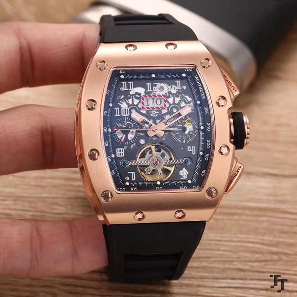 wristwatches black rubber men watch sapphire glass automatic mechanical rose gold silver tourbillion calendar, Slivery;brown
wristwatches black rubber men watch sapphire glass automatic mechanical rose gold silver tourbillion calendar, Slivery;brown
