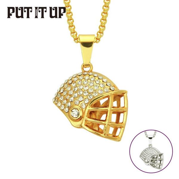 football helmet pendant necklace hip hop rock street inlaid zircon fashion trendy men's jewelry year birthday gift necklaces, Silver
football helmet pendant necklace hip hop rock street inlaid zircon fashion trendy men's jewelry year birthday gift necklaces, Silver