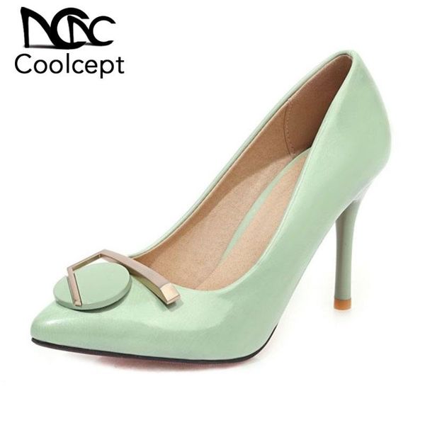 dress shoes coolcept women pumps fashion pointed toe daily sweet candy color metal soft leather female footwear size 33-43, Black
dress shoes coolcept women pumps fashion pointed toe daily sweet candy color metal soft leather female footwear size 33-43, Black