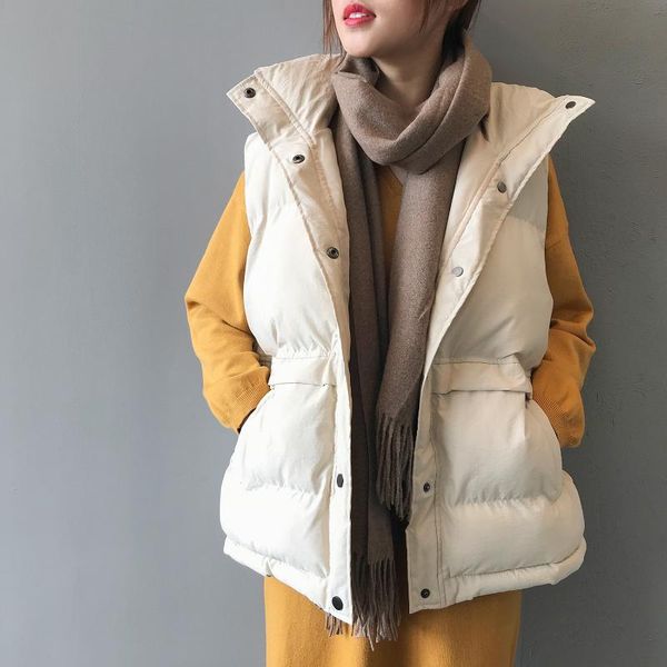 women's vests 2021 winter cotton vest women korean version loose stand collar sleeveless outwear fashion coat, Black;white
women's vests 2021 winter cotton vest women korean version loose stand collar sleeveless outwear fashion coat, Black;white