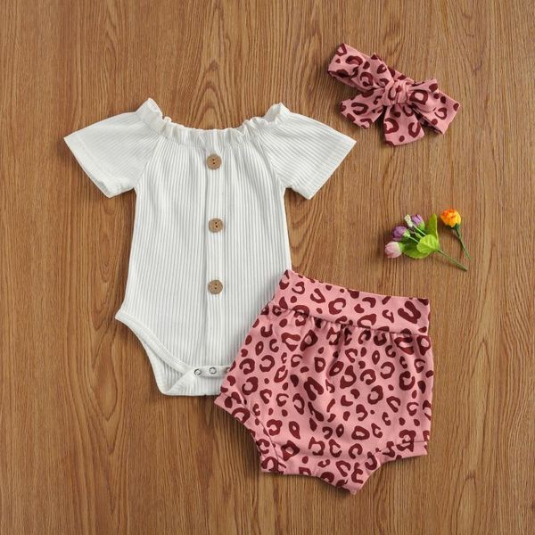 0-18m summer cute baby girls clothes sets off shoulder short sleeve button romper leopard shorts headband clothing, White
0-18m summer cute baby girls clothes sets off shoulder short sleeve button romper leopard shorts headband clothing, White