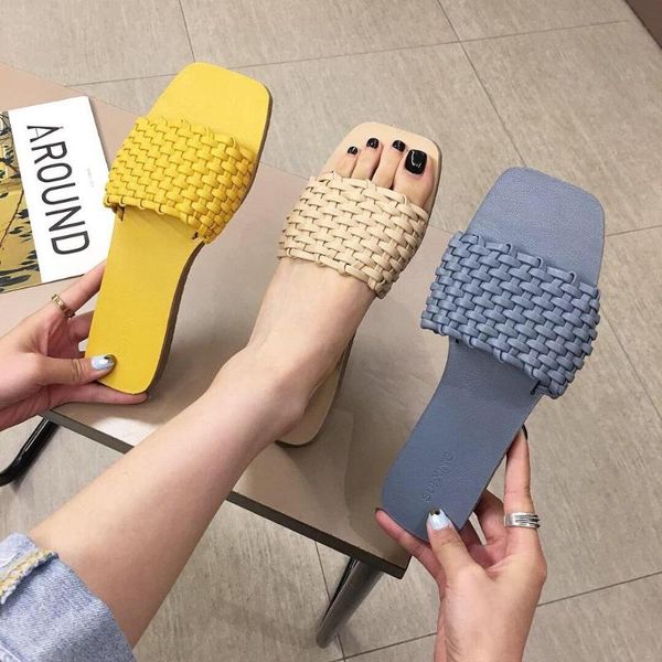 slippers weaving square toe flats beach soft leather shoes woman summer femme zapatos mujer candy color flip flops casual slides, Black
slippers weaving square toe flats beach soft leather shoes woman summer femme zapatos mujer candy color flip flops casual slides, Black