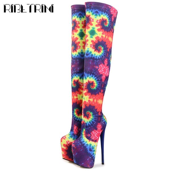 boots girl super heels mixed color platform shoes ins spring knee high women zipper design boots, Black
boots girl super heels mixed color platform shoes ins spring knee high women zipper design boots, Black