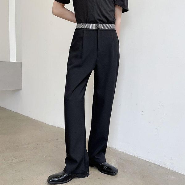 men's pants menswear sequin patch elastic waist casual straight suit pant male korean harajuku streetwear vintage trousers, Black
men's pants menswear sequin patch elastic waist casual straight suit pant male korean harajuku streetwear vintage trousers, Black