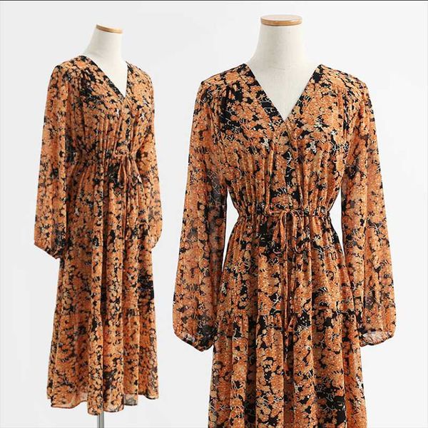 casual dresses women vintage floral print long sleeve dress v neck slim a-line midi spring autumn elegant chiffon vestido femme, Black;gray
casual dresses women vintage floral print long sleeve dress v neck slim a-line midi spring autumn elegant chiffon vestido femme, Black;gray