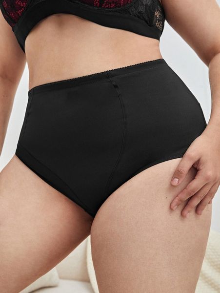 plus solid shapewear shorts e8wh#, Black;white