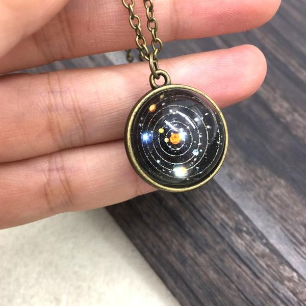 fashion galaxy double side glass solar system planet cabochon pendant necklace chain man women jewelry necklaces, Silver
fashion galaxy double side glass solar system planet cabochon pendant necklace chain man women jewelry necklaces, Silver
