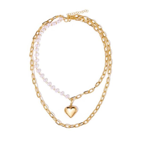 chains fashion retro golden heart-shaped pendant necklace female multi-layer chain pearl asymmetric 2021 jewelry, Silver
chains fashion retro golden heart-shaped pendant necklace female multi-layer chain pearl asymmetric 2021 jewelry, Silver