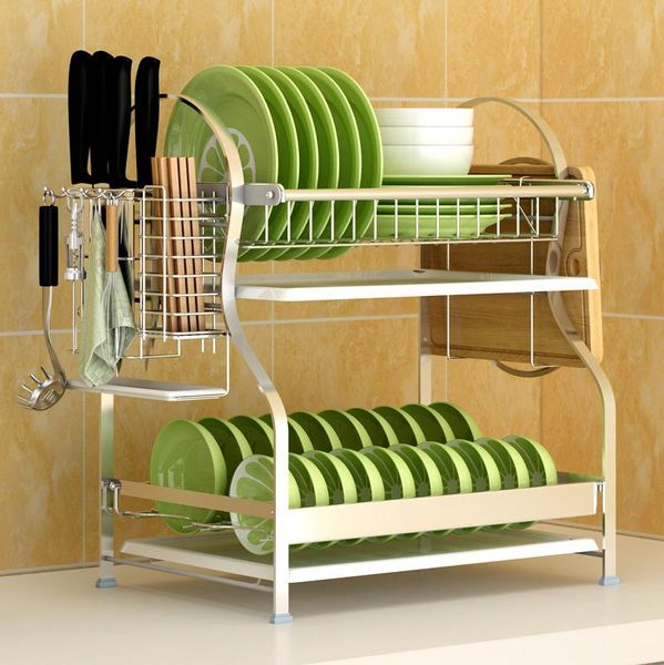 kitchen rack 304 stainless steel dish draining 2-layer and bowl plate storage boxes of supplies bottles & jars
kitchen rack 304 stainless steel dish draining 2-layer and bowl plate storage boxes of supplies bottles & jars