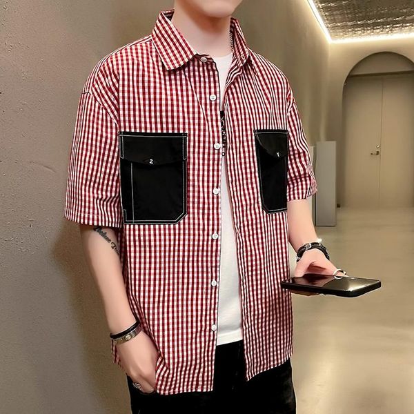 men's casual shirts summer shirt men camisa manga corta mens for 2021 vintage button up short sleeve, White;black
men's casual shirts summer shirt men camisa manga corta mens for 2021 vintage button up short sleeve, White;black