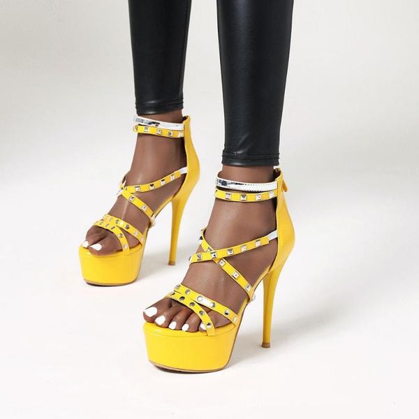 spring high heels 13 cm rivet nightclub sandals big size post-summer zipper 47 48, Black
spring high heels 13 cm rivet nightclub sandals big size post-summer zipper 47 48, Black
