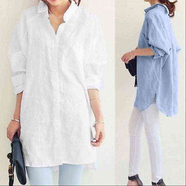 cotton casual zanzea elegant womens shirt long sleeve blusas lapel split tunic baggy chemise oversized, White
cotton casual zanzea elegant womens shirt long sleeve blusas lapel split tunic baggy chemise oversized, White