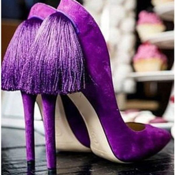 rome followed by tassels woman spring pumps pointed toe stiletto heel slip-on shallow suede dress shoes party, Black
rome followed by tassels woman spring pumps pointed toe stiletto heel slip-on shallow suede dress shoes party, Black