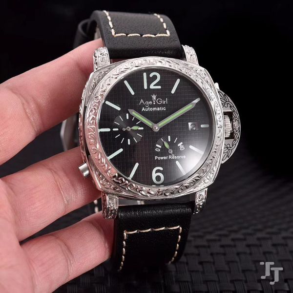 wristwatches men automatic mechanical power reserve stainless steel enamel carving silver green black leather watch, Slivery;brown
wristwatches men automatic mechanical power reserve stainless steel enamel carving silver green black leather watch, Slivery;brown