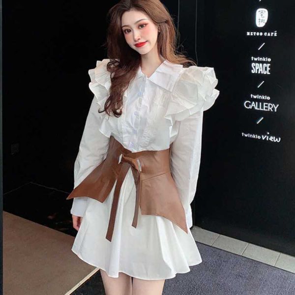 fashion korean elagant women ruffles long sleeve lady shirt party dress female vestidos with belt 210526, Black;gray
fashion korean elagant women ruffles long sleeve lady shirt party dress female vestidos with belt 210526, Black;gray