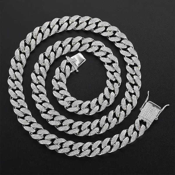 chains 12mm hip hop fashion double row cz stone bling iced out cuban chain rock necklace for men women rapper jewelry, Silver
chains 12mm hip hop fashion double row cz stone bling iced out cuban chain rock necklace for men women rapper jewelry, Silver