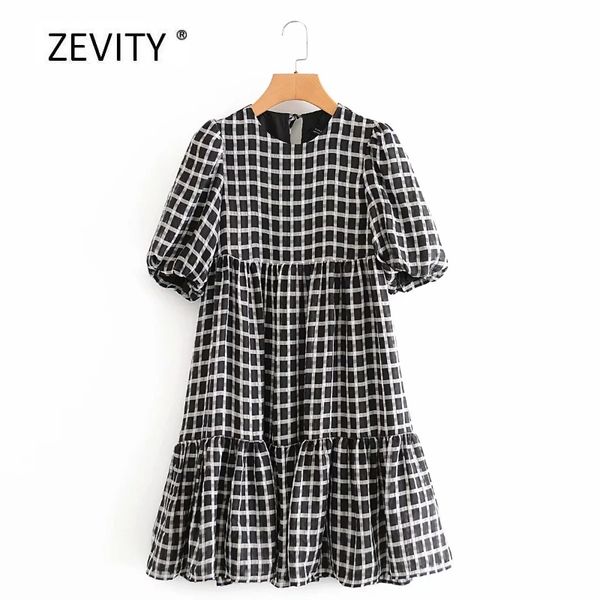 women vintage o neck plaid print vestido puff sleeve pleated ruffles mini dress female chic retro casual chiffon dresses ds4019 210419, Black;gray
women vintage o neck plaid print vestido puff sleeve pleated ruffles mini dress female chic retro casual chiffon dresses ds4019 210419, Black;gray