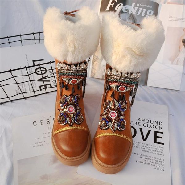 boots winter trend retro mid-tube leather plus velvet warm women's fashion fringed platform snow, Black
boots winter trend retro mid-tube leather plus velvet warm women's fashion fringed platform snow, Black