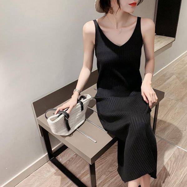 casual dresses v neck solid knitted all match simple fashion korean women dress elegant vestidos clothes 15517, Black;gray
casual dresses v neck solid knitted all match simple fashion korean women dress elegant vestidos clothes 15517, Black;gray