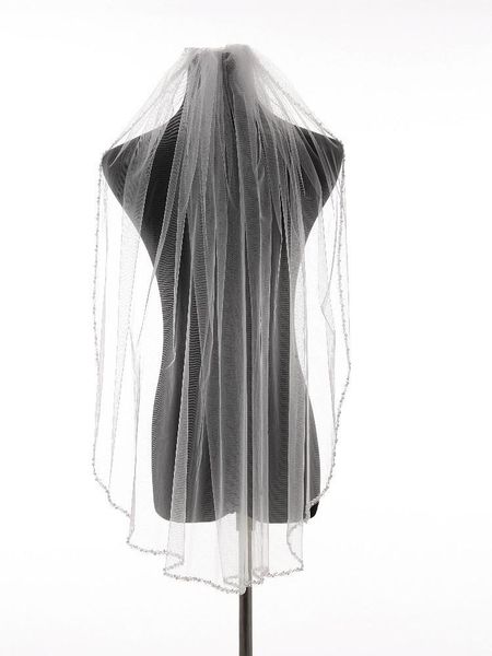 bridal veils design ivory white beads edge one layer wedding accessories tulle short veil with comb, Black
bridal veils design ivory white beads edge one layer wedding accessories tulle short veil with comb, Black