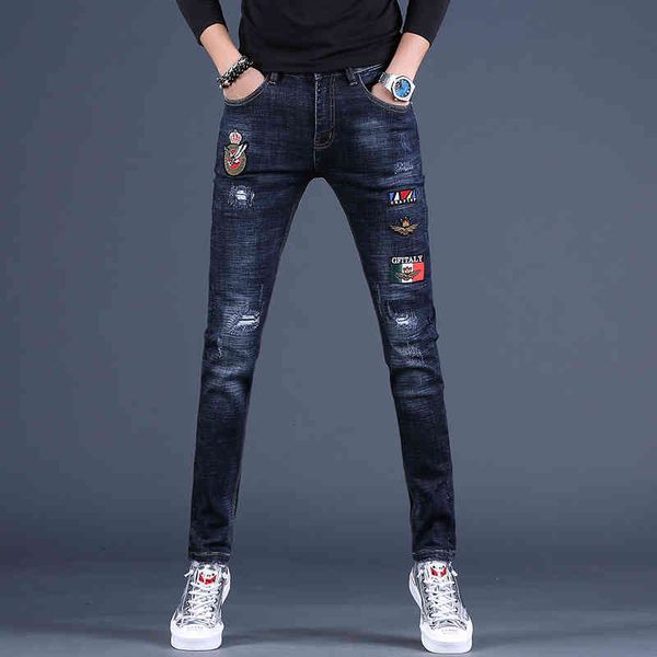 men's jeans autumn embroidered ripped jeans fashion men stretch blue jean man streetwear straight slim fit cotton denim pants
men's jeans autumn embroidered ripped jeans fashion men stretch blue jean man streetwear straight slim fit cotton denim pants