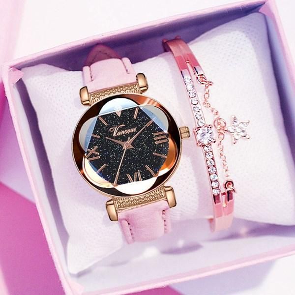 wristwatches women starry sky roma bracelet watch set luxury leather flower surface quartz clock zegarek damski, Slivery;brown
wristwatches women starry sky roma bracelet watch set luxury leather flower surface quartz clock zegarek damski, Slivery;brown