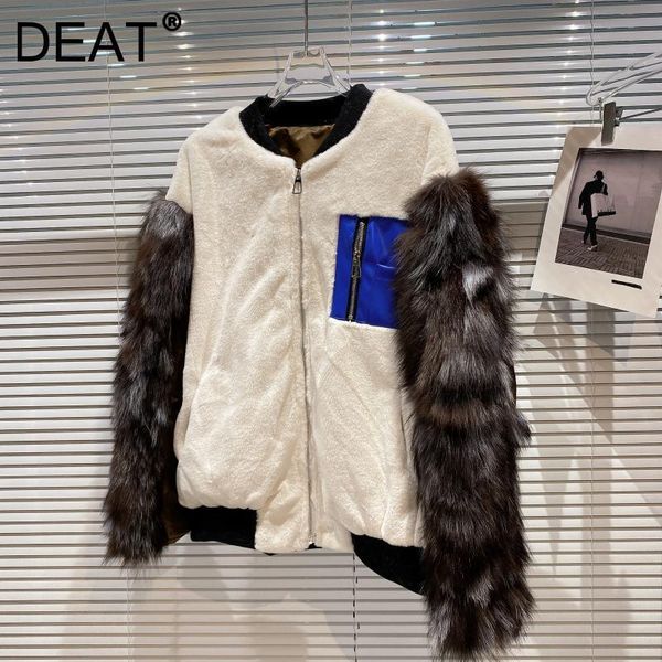 women's jackets deat women fur sleeve patchwork lambswool thick jacket long fashion temperament autumn winter 2021 11d5821, Black;brown
women's jackets deat women fur sleeve patchwork lambswool thick jacket long fashion temperament autumn winter 2021 11d5821, Black;brown