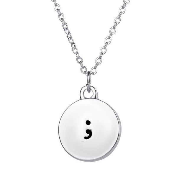 genuine punctuation semicolon necklaces symbol temperament pendant necklace simple chain necklace, Silver
genuine punctuation semicolon necklaces symbol temperament pendant necklace simple chain necklace, Silver